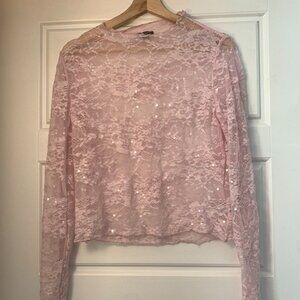 Wild Fable Pink Laced Top